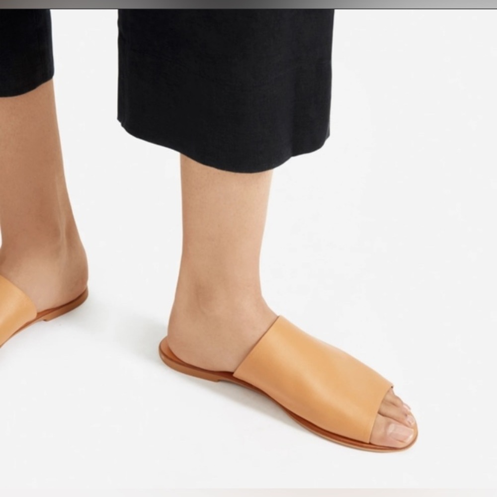 HTF! EVERLANE Day Slide Sandals in Nude 7.5 Tan Leather - Picture 9 of 11